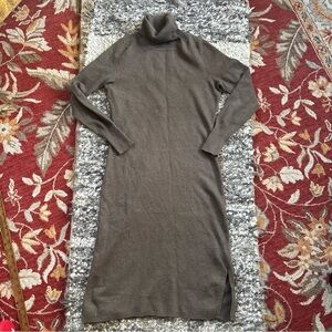 Prana Essential Figaro Sweater Dress Women’s M Slate Brown khaki New but 4 Snags